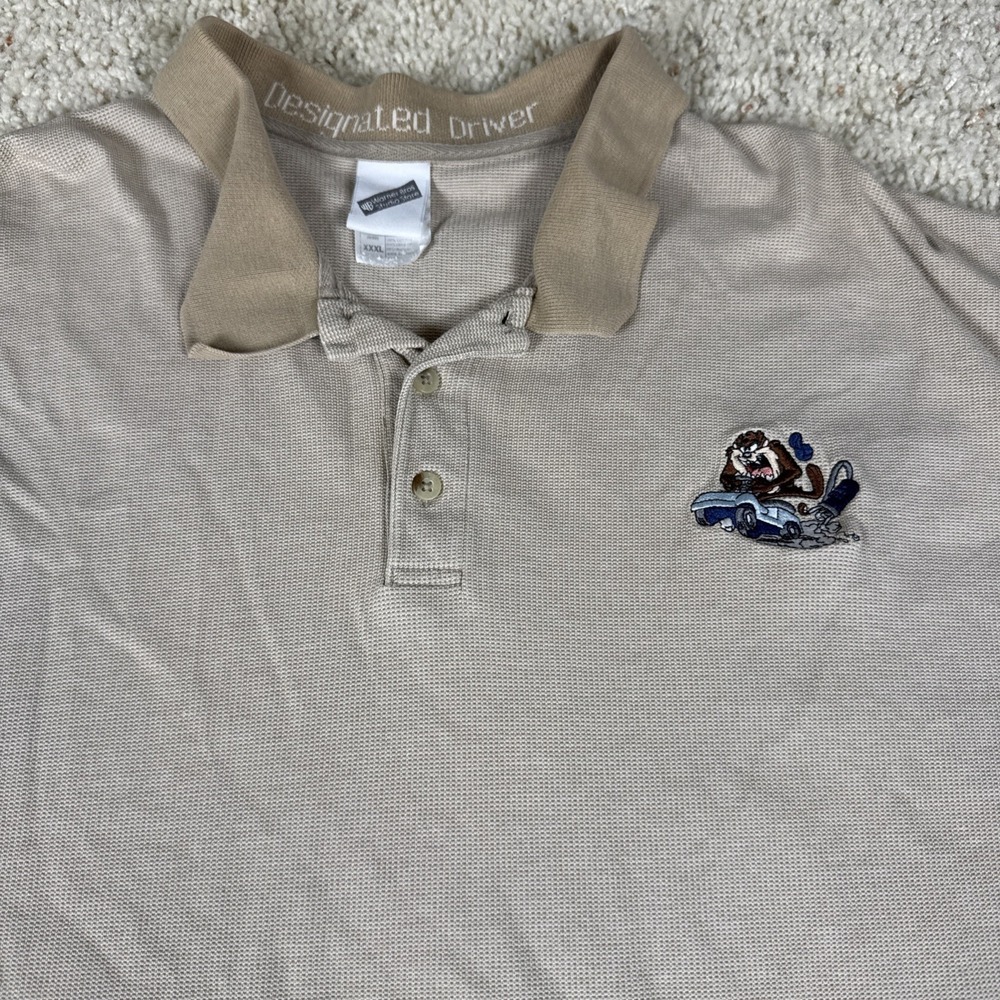 Vintage Warner Bros Taz Polo XXXL Designated Driver Tasmanian Devil Golf 2001